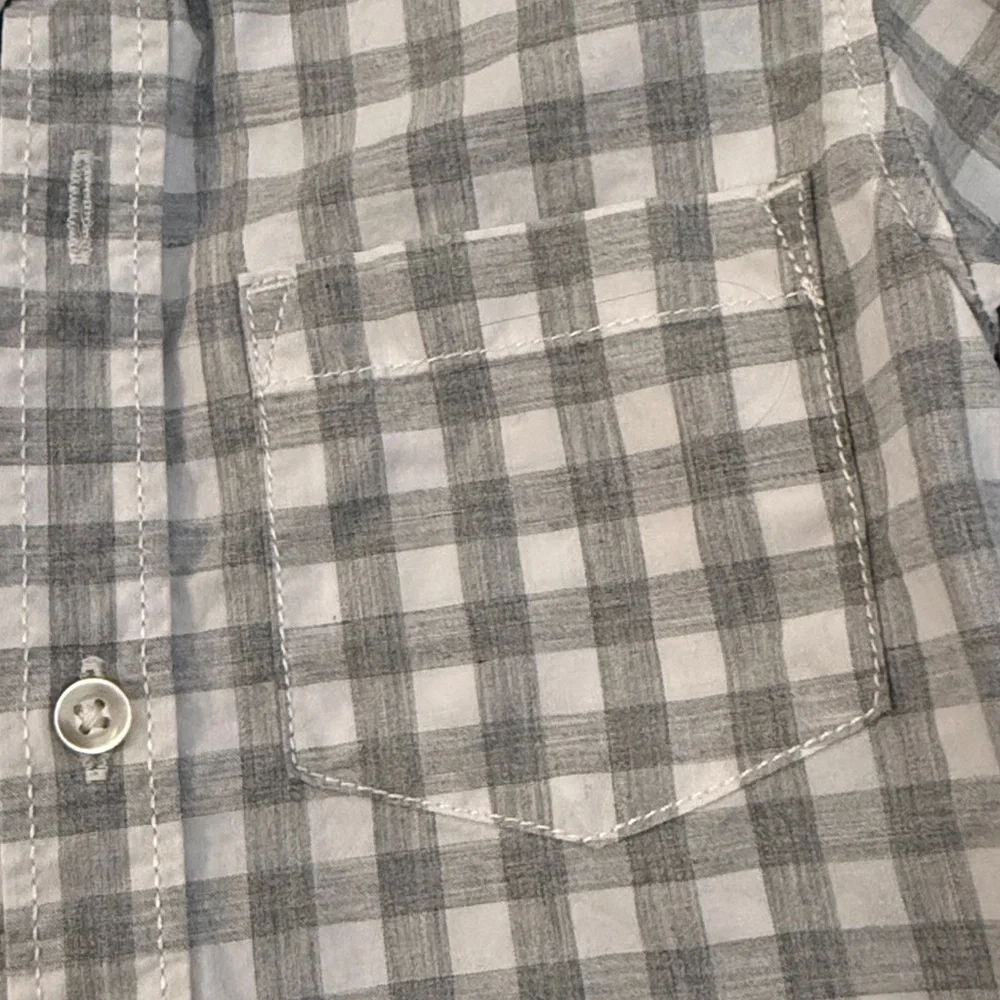 Carter's Plaid Gingham Gray White Shirt 2T button down cotton